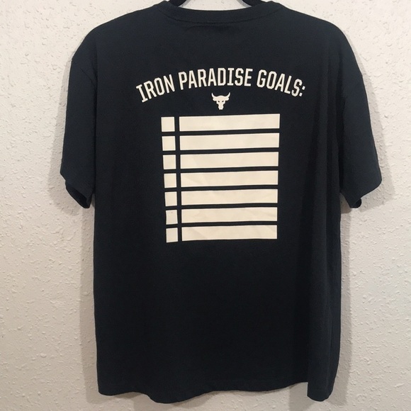 Under Armour Project Rock “Hardest Worker in the Room” Black Screen Print Tee - Picture 5 of 11